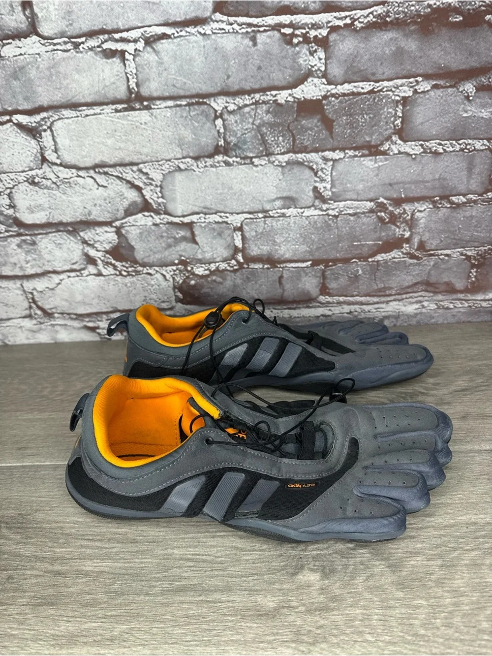 Adidas Adipure Barefoot Gray Synthetic Orange Drawstring Shoes Men’s 10M US/44EU